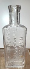 Antique Clear Glass Bakers Flavoring Extract Bottle With Embossed picture