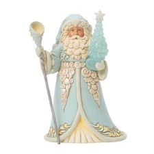 Jim Shore SANTA WITH SEA GLASS TREE FIGURINE-SEASIDE TREASURES 6017772 Brand New picture