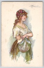 Bohemian Pretty Lady Woman Glamour Adolfo Busi No. 497-6 Art Deco Postcard 1923 picture
