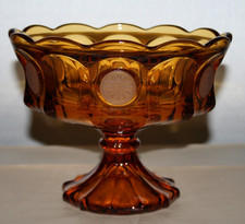 Fostoria Amber Coin Glass Pedestal Compote picture
