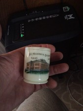 Brookings 2.25 “ mini mug real photo custard glass . Mechanical building sd picture
