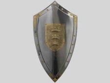 Medieval King Arthur Shield | Three-Crowns Steel Knight Wall Decor | Templar Pro picture