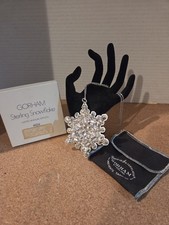 1971 Limited Edition Gorham  Sterling Silver Snowflake Ornament/ Pendant w/ss... picture