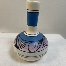 Southwest Hand Painted Pottery Small Vase Signed Dineh Navajo picture