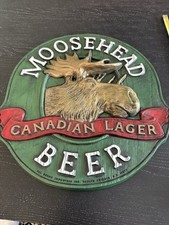 Vintage Moosehead Canadian Lager Beer Wall Plaque Pub 3D Molded Advertising Sign picture