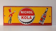 Vintage NICHOL COLA Soda Pop Porcelain Enamel Metal sign 10