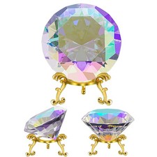 100Mm(3.9 Inch) Crystal Big Fake Diamond Paperweight Rainbow Maker, Background f picture