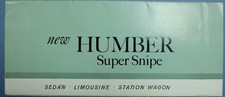 New Humber Super Snipe Sales Brochure Poster ca. 1960s Not Dated Blu-3 picture