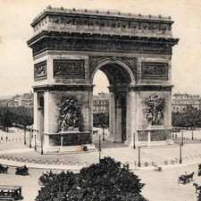 c1900s Paris France Postcard Arc de Triomphe Arch Street Car Horse Carriage LL picture