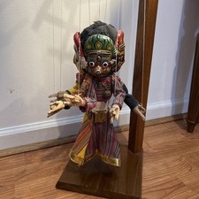 Handmade Four Faced Kumari Nepalese Marionette Puppet Tribal Figure picture