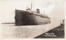 RPPC City of Flint 32 Ludington Michigan Railroad Car Ferry Photo Postcard 22A picture