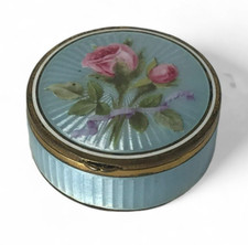 Fine Gilt Finish Silver Guilloche Enamel Box picture