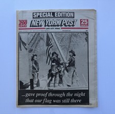 Rare 9/11 WTC New York Post Newspaper Sept 13 2001 Ground Zero Flag Complete Ed picture