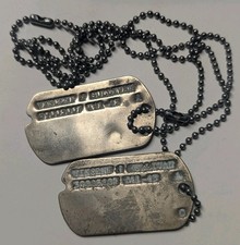 WW2 US Army Dog Tag Pr - On Beaded Chain - Vincent J Sullivan 39003007 T41-43 XB picture