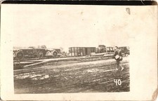 Locomotive Train Wreck Lincoln Station c1905 Real Photo Postcard picture
