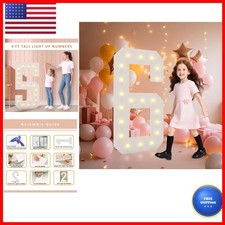 LOBOOM 4FT Light Up Mosaic Number 6 - 4 Feet Tall Birthday Party Decor picture