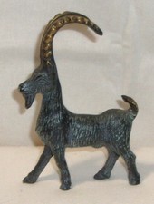 VINTAGE METAL LONG HORN GOAT BOTTLE OPENER FIGURINE picture