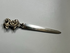 Vtg CARRS Pewter Ornate Scroll Handle Letter Opener Paper Knife Desk 5