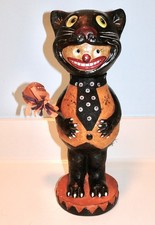 Vintage Halloween DEBRA SCHOCH Bethany Lowe CLOWN in BLACK CAT COSTUME 13