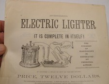 ANTIQUE c1892 PAPER ADVERTISEMENT BARR ELECTRIC MFG CO BATTERY-OP LIGHTER picture
