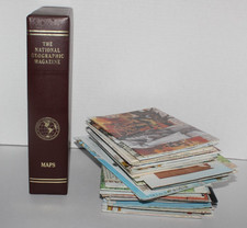 Lot Of 68 Vintage National Geographic 1980's-90's Maps & 1 Maps Case picture