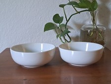 Japanese White Ceramic Rice Soup Bowl Set Of 2 Vintage picture