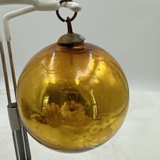 Vintage Kugel Mercury Glass Christmas Ornament Round Gold Original Germany picture