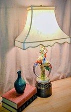 MCM Ugo Zaccagnini Majolica Pheasants Table Lamp Firenze Italy Chelsea House picture
