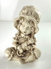 Vintage Solar Studios Sitting Girl in a Sunbonnet Ceramic Sculpture Mexico #306 picture
