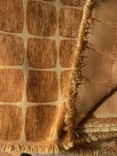 Vintage Burnt Orange 1970s Textiles -Geometric Velvet Squares 114”x 60” picture