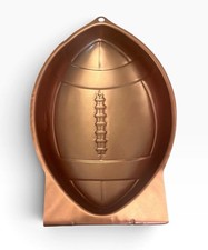 Wilton 3-D Football Cake Pan Aluminum Baking Mold 1990 Bronze Copper 2105-6504 picture
