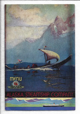 Vintage Alaska Steamship Menu S.S. Yukon Thursday, April 30, 1942, with Envelope picture