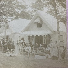 Yarmouth Camp-Ground Views Stereoview B.B. Hartford Cottage 1872 Massachusetts picture