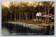 PC1/ Fourth Lake New York Postcard c10 Adirondacks Crystal Spring Camp 544 picture