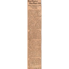 Zoo Doctors Face Challenges 1935 Minneapolis Journal Article AE7-N4 picture