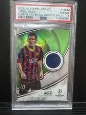 2023-24 Topps UEFA Lionel Messi Neon Green Foilboard Superstar Patch #/199 picture