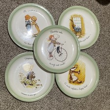 Holly Hobbie Collector's Edition plates Vintage Set Of 5 Retro Kitchen 1970s Lot picture