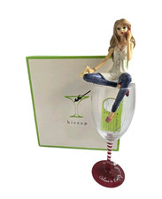 Pavilion Gift Company Hiccup Glass is Empty Call  Wine-1-1 Girl In Glass 12.75in picture