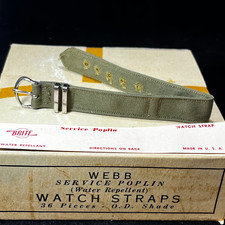 Vintage NOS 1940s WW2 US MILITARY Issue Brite 1-Piece Watch Band 16mm 5/8