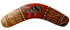 NEW 8 Inch Hand Crafted Wooden Aboriginal Boomerang - Kangaroo - Australia picture