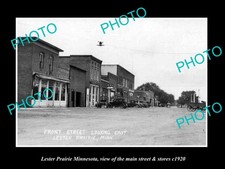 Lester Prairie Minnesota The Main St & Stores c1920 Old Large Historic Photo picture