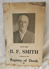 Vintage BF Smith Register of Deeds Candidate Poster Minnesota Serious Photo picture