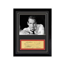 Paul Newman Signed Cancelled Check Framed Display picture