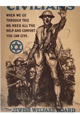 VTG CIVILIANS Jewish Welfare Board Lithograph Poster. Riesenberg Original 1918 picture