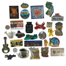 Lot of 27 Refrigerator Magnets + Coaster Travel Souvenir Vintage Tourist Mixed picture