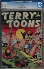 TERRY TOONS #10- CGC 3.0- WWII COMIC 1943 AWESOME WAR CVR-TIMELY picture