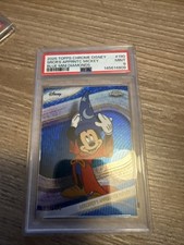 2025 Topps Chrome Disney Sorcerer Mickey Blue Mini Diamonds PSA 9 picture