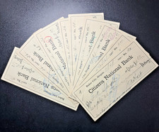 9 Antique Oregon Bank Checks 1904 1905 Baker City Ladd Bush Funk Wagnalls picture