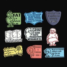 9x Lot Vtg Novelty Magnet Rubber Flexible Fridge '70s picture