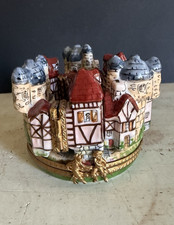 Rare Rochard Porcelain Four-Hinged Medieval Village Castle Trinket Pill Box picture